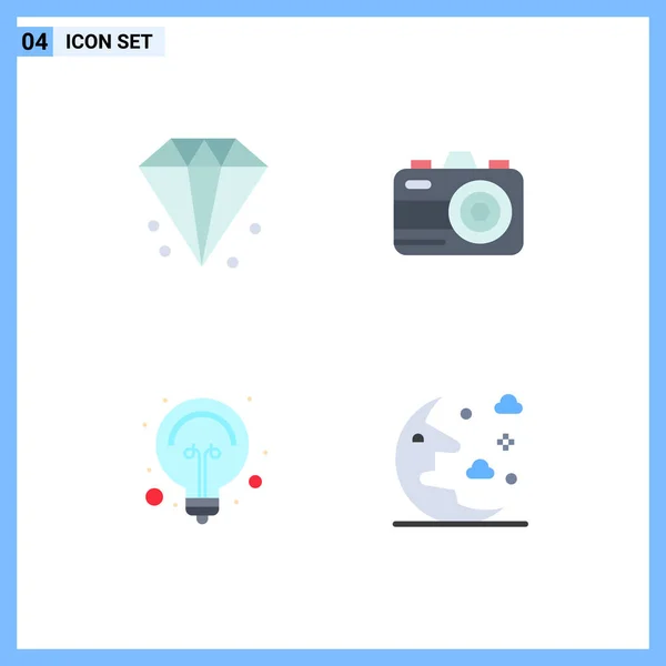 Flat Icon Concept Websites Mobile Apps Business Light Jewelry Summer — Stock Vector