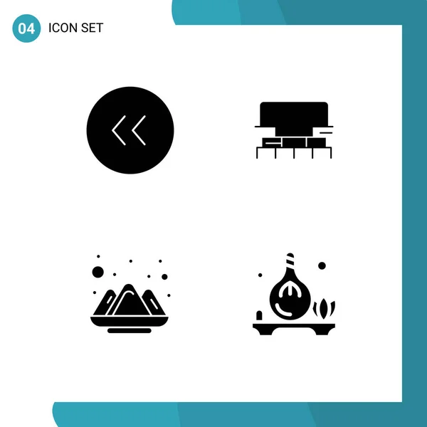 Pictogram Set Simple Solid Glyphs Arrows Color Left Tool India — Stock Vector