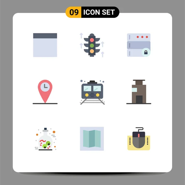 Universal Icon Symbols Group Modern Flat Colors Building Transportation Geo — стоковый вектор