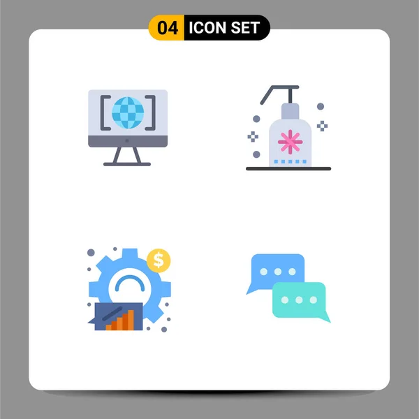 Flat Icon Pack Mit Universellen Symbolen Aus Computer Analytik Big — Stockvektor