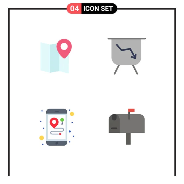 모바일 인터페이스 Icon Pictogram Location Mobile Pin Performance Post Editable — 스톡 벡터