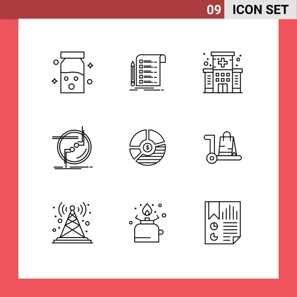 Vector Stock Icon Pack Líneas Signos Símbolos Para Cable Conexión — Archivo Imágenes Vectoriales