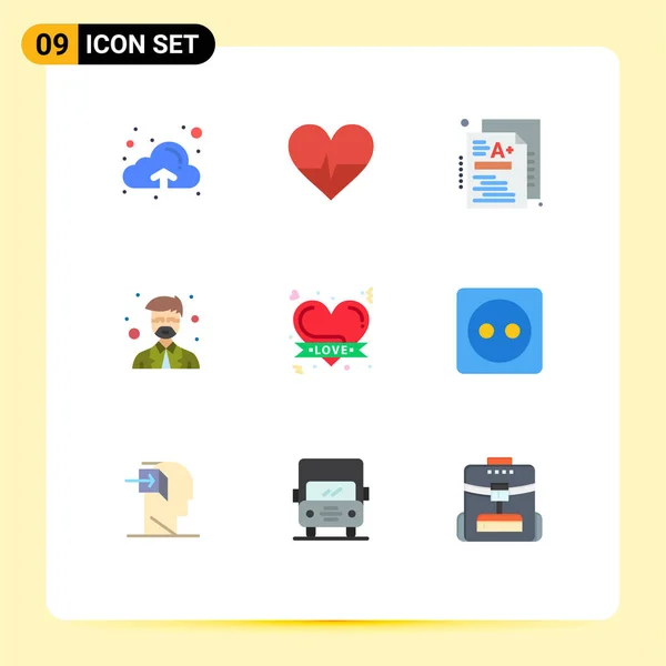 Stock Vector Icon Pack Líneas Signos Símbolos Para Corazón Romántico — Vector de stock