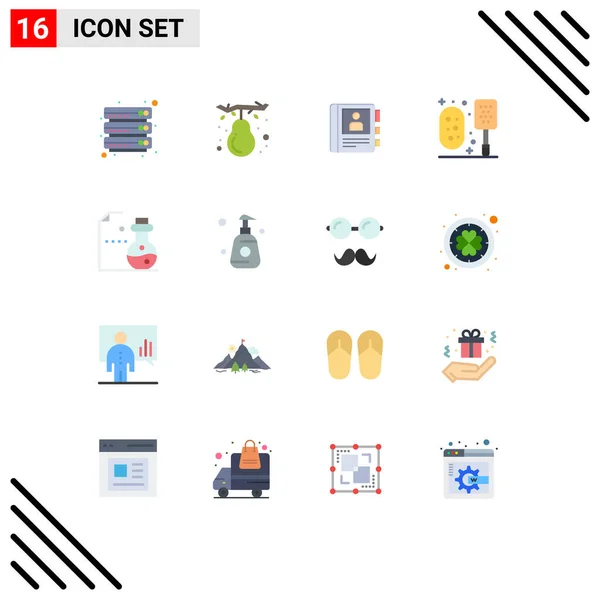 Stock Vector Icon Pack Line Signs Symbols Flasks Shower Phone — Stock Vector