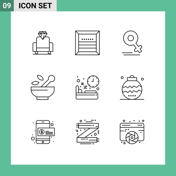 Mobile Interface Outline Set Pictograms Diet Soup Female Medicine Hospital — Archivo Imágenes Vectoriales