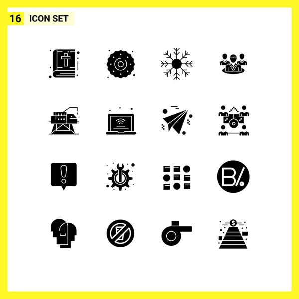 Creative Icons Modern Signs Symbols Construction Gossip Cold Chat Winter — Stock Vector