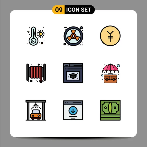 Universal Icon Symbols Group Modern Filledline Flat Colors Bag Education — Vetor de Stock