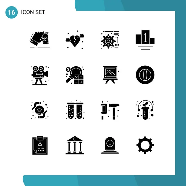 Universal Icon Symbols Group Modern Solid Glyphs Arts Camera Sic — Vetor de Stock