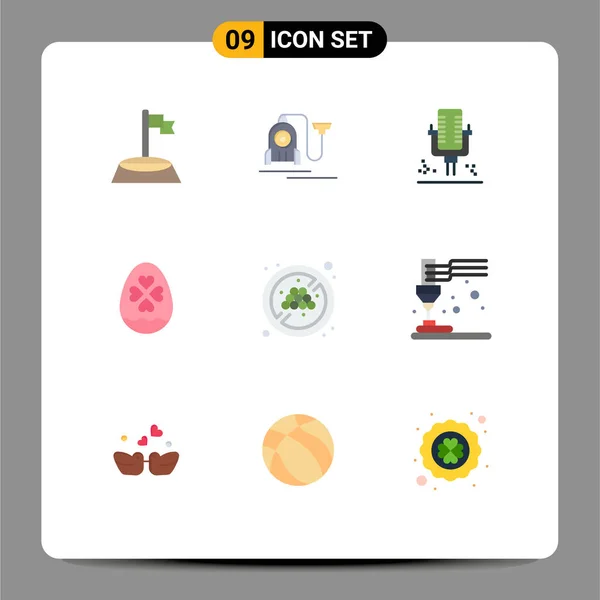 Set Modern Icons Sysymbols Signs Fruit Grape Easter Mic Heart — Vector de stock