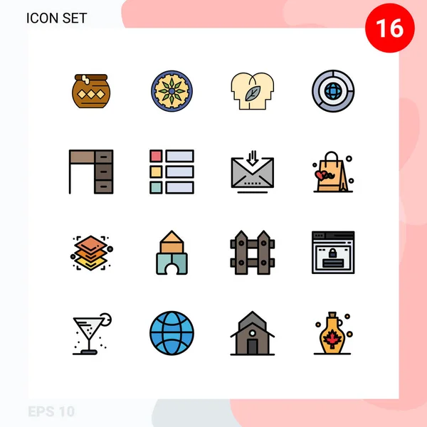 Set of 16 Vector Flat Color Filled Lines on Grid for furniture, marketing, eco, finance, business Editable Creative Vector Design Elements — Stock Illustration Set Vector Flat Color Filled Lines Grid Furniture Marketing Eco Royalty Free Stock Illustrations