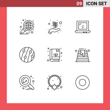 Mobil Arayüz Özeti 9 Pictogram bahçe, deri iltihabı, ağ, kafa derisi hastalığı, saç kepeği Düzenlenebilir Vektör Tasarımı Elementleri