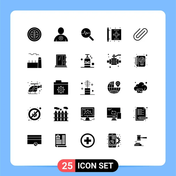 Universal Icon Symbols Group Modern Solid Glyphs Attachment Form Graphic — 스톡 벡터