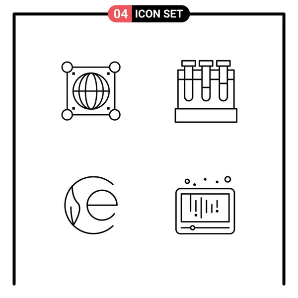 Kreative Symbole Moderne Zeichen Und Symbole Von Globus Münze Scince — Stockvektor
