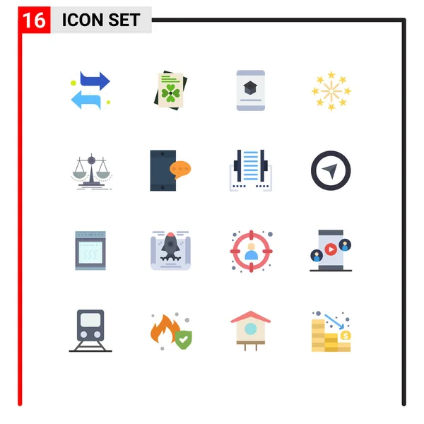 16个基本平面色彩的用户界面套件 包括决策 独立日 创意向量设计元素可编辑套件 — 图库矢量图片