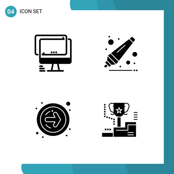 Set Modern Icons Symbols Signs Computer Next Imac Education Award — Stock Vector