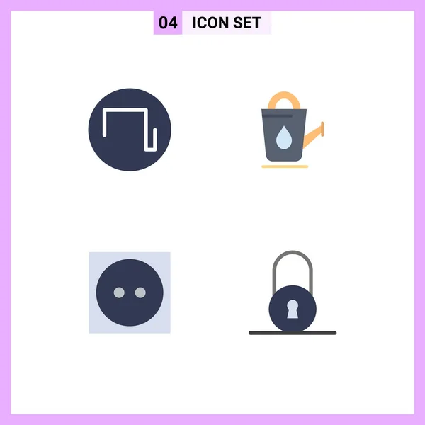 Group Modern Flat Icons Set Sound Laundry Bath Water Lock — Stock Vector