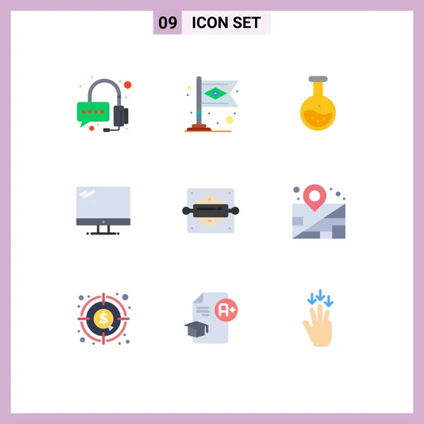 Interface Utilisateur Paquet Couleurs Plates Base Boulangerie Imac Labe Dispositif — Image vectorielle