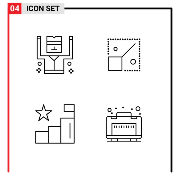Set Modern Icons Sysymbols Signs Arrested Analytics Security Design Positions — Vector de stock