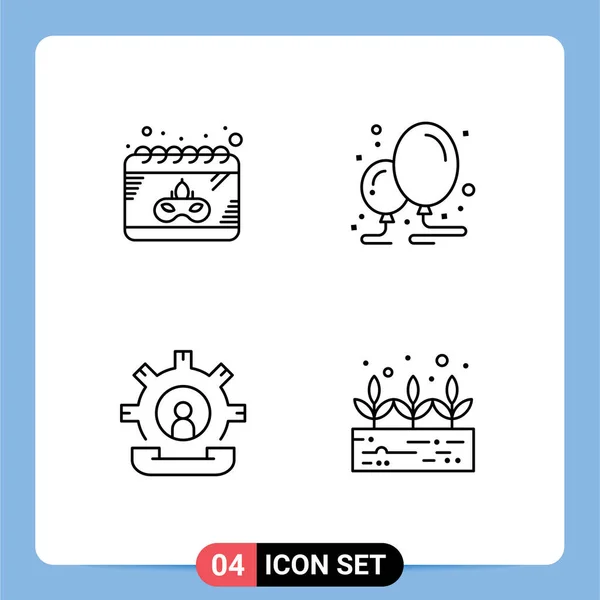 Stock Vector Icon Pack Van Line Signs Symbolen Voor Kalender — Stockvector