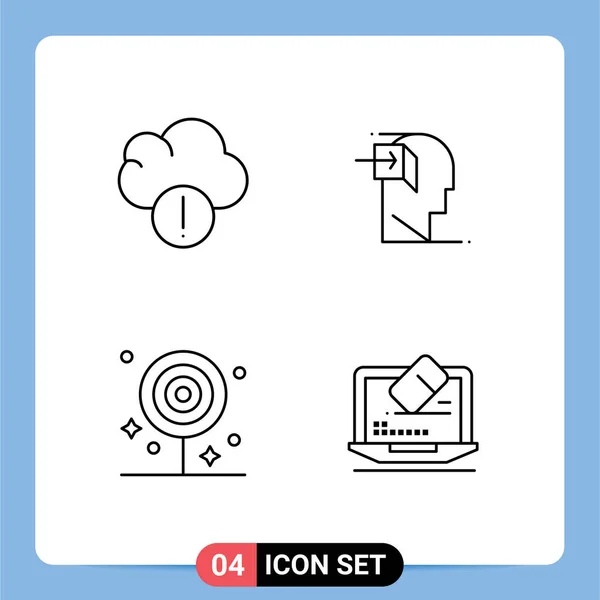 User Interface Line Pack Modern Signs Symboles Alert Dinner Door — Image vectorielle