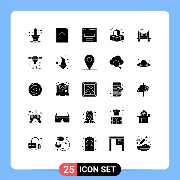 Universal Icon Symbols Group Modern Solid Glyphs Road City Interface — стоковый вектор