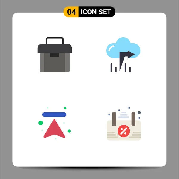 Set Von Modernen Symbolen Symbole Zeichen Für Aktentasche Oben Koffer — Stockvektor