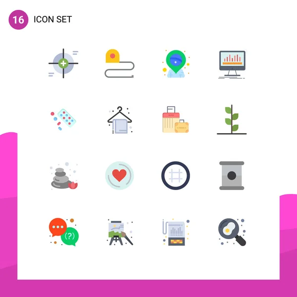 Stock Vector Icon Pack Mit Linienzeichen Und Symbolen Für Statistiken — Stockvektor