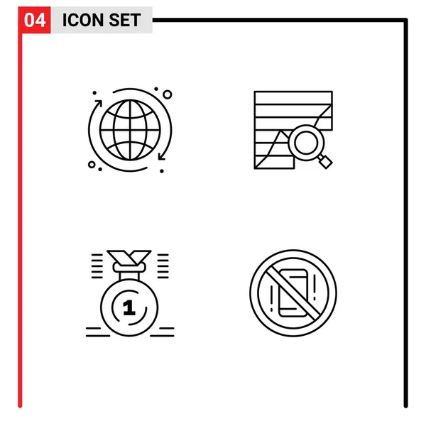 Creative Icons Modern Signs Sysymbols Web Award Analysis Chart Position — Vector de stock