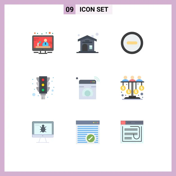 Creative Icons Modern Signs Sysymbols Wifi Machine Iot Stop Editable — Vector de stock