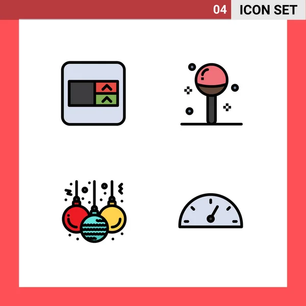 Universal Icon Symbols Group Modern Filledline Flat Colors Form Christmas — Stockový vektor