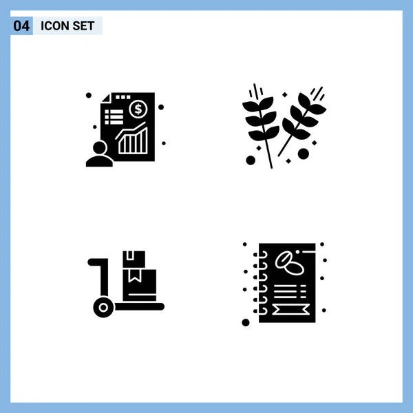 Set Van Moderne Pictogrammen Symbolen Tekenen Voor Grafiek Commerce Winst — Stockvector