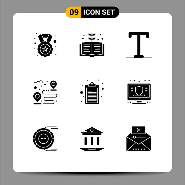 Universal Icon Symbols Group Modern Solid Glyphs Finance Clipboard Semi — Vetor de Stock
