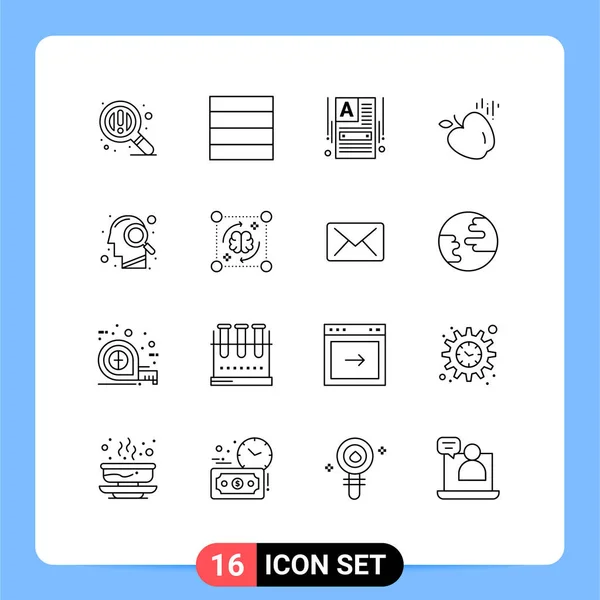 Universal Icon Symbols Group Modern Outlines Process Search Web Builder — Stockvektor