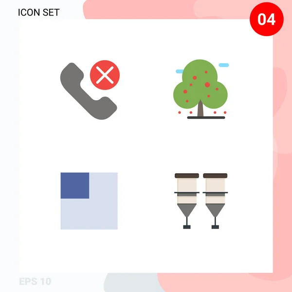 Mobile Interface Flat Icon Set Pictograms Call Layout Phone Palm — Stockový vektor