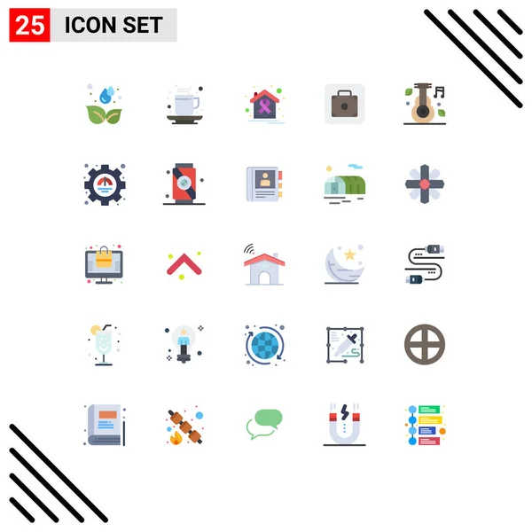 Pictogram Set Simple Flat Colors Service Lift Tea Baggage Health — стоковый вектор