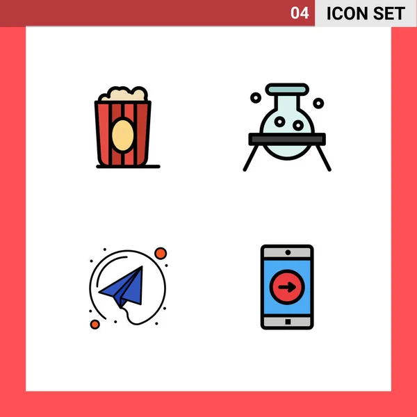 Stock Vector Icon Pack Líneas Símbolos Para Cine Correo Electrónico — Vector de stock