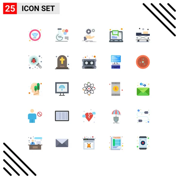 Conjunto Icones Modernos Símbolos Sinais Para Ambulância Laptop Solução Mail — Vetor de Stock