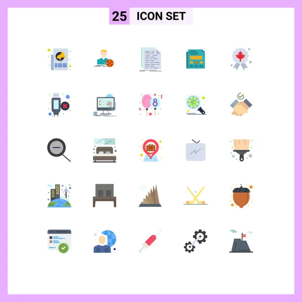 Pictogram Set Simple Flat Colors Presentation Paper Goal Report Programming — 스톡 벡터