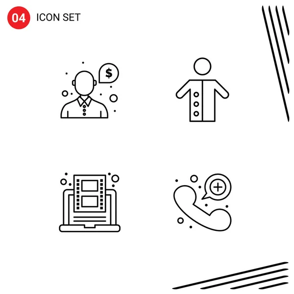 Stock Vector Icon Pack Líneas Signos Símbolos Para Ayuda Educación — Vector de stock