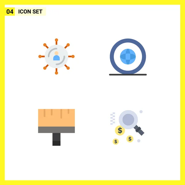Mobile Interface Flat Icon Set Pictograms Internet Location Network Global — Archivo Imágenes Vectoriales