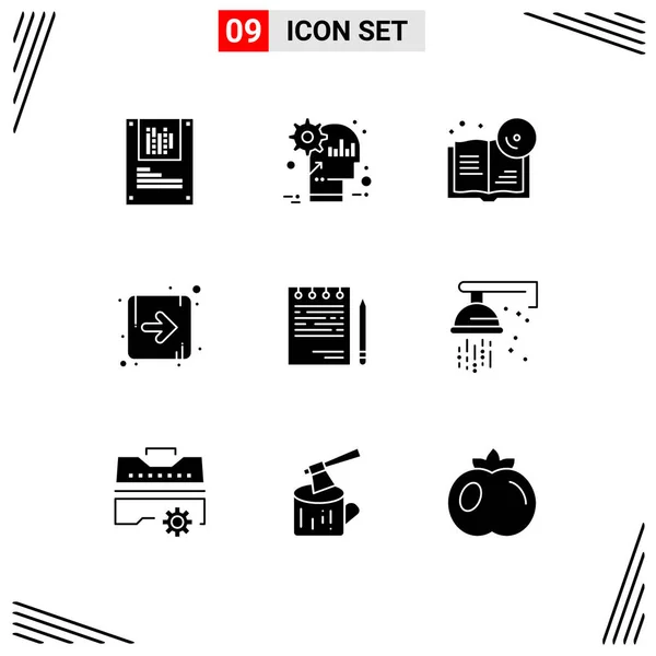 Set Modern Icons Symbols Signs Competitive Right Productivity Direction Editable — Stockový vektor