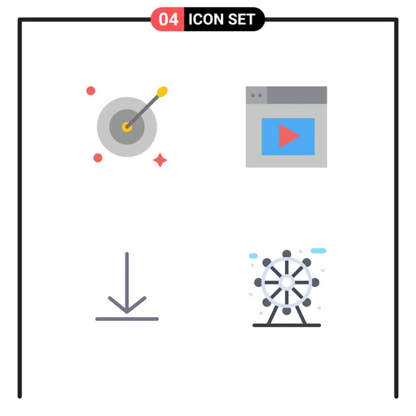 Flat Icon Concept Websites Mobile Apps Target City Web Download — стоковый вектор