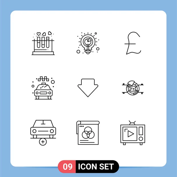 Creative Icons Modern Signs Symbols Service Analysis Transport Car Editable — Stock Vector
