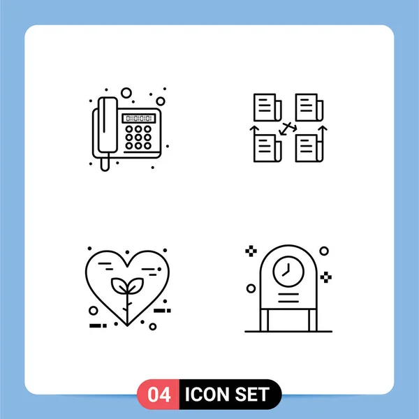 Icône Vectorielle Stock Paquet Signes Symboles Ligne Pour Fax Bio — Image vectorielle