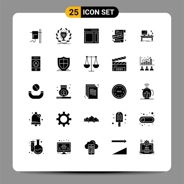 Set Modern Icons Sysymbols Signs Sale Promotion Promotional Offer Victory — Vector de stock