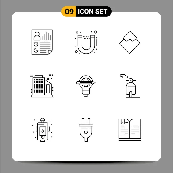 symboles d'icônes universels groupe de 16 couleurs plates modernes