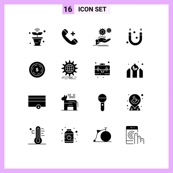 Set Modern Icons Symbols Signs Science Education Phone Services Idea — Stock Vector