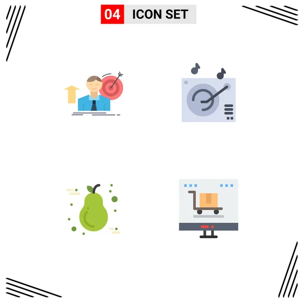 Creative Icons Modern Signs Symbols Success Pear Achieve Gramophone Candle — Stock Vector