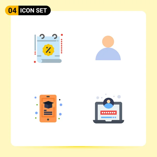 Set Modern Icons Sysymbols Signs Calendar Learning Time Avatar Smartphone — Vector de stock