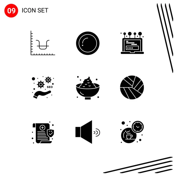 Universal Icon Symbols Group Modern Solid Glyphs Food Optimize Install — Vetor de Stock